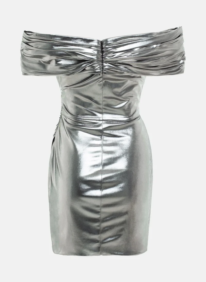 Lichi  Mini dress in smooth fabric with small gathers for Women | Best Price UAE